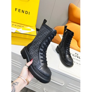 $115.00,Fendi FF Domino Cap Toe Combat Boot For Women # 262826