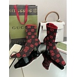 Gucci Tom logo-jacquard stretch knit ankle boots For Women # 262813, cheap Gucci Boots