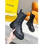 Fendi FF Domino Cap Toe Combat Boot For Women # 262826, cheap Fendi Boots