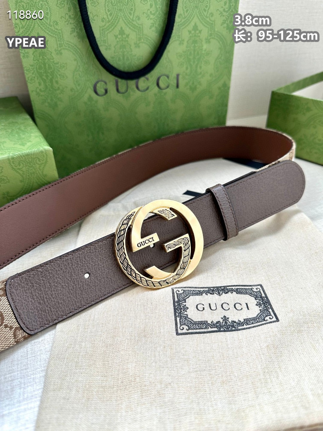Gucci 3.8cm Width Belts For Men # 263934, cheap Gucci Belts, only $56!