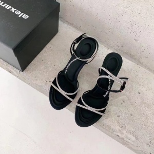 $65.00,Alexander Wang Dahlia 105 black embellished sandals # 264872
