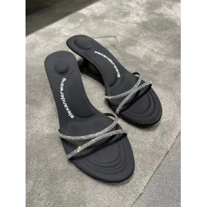 $65.00,Alexander Wang Crystal Embellisedh Double Band sandals # 264873