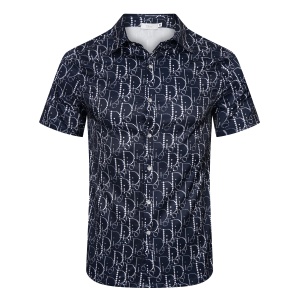 $33.00,Dior Collar Short Sleeve Shirts For Men # 265756