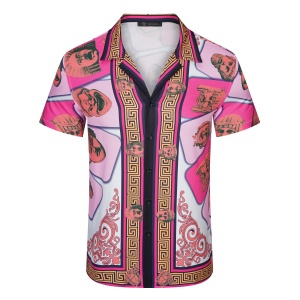 $35.00,Versace Cuban Collar Short Sleeve Shirt For Men # 265772