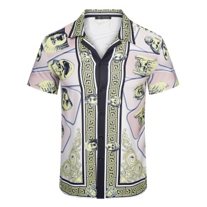 $35.00,Versace Cuban Collar Short Sleeve Shirt For Men # 265774
