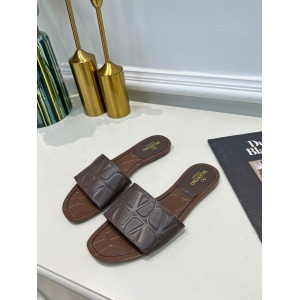 $74.00,Valentino Flat Slides Sandals For Women # 265900