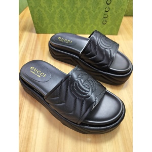 $65.00,Gucci Angelina Quilted Leather Platform Slides For Women # 269083