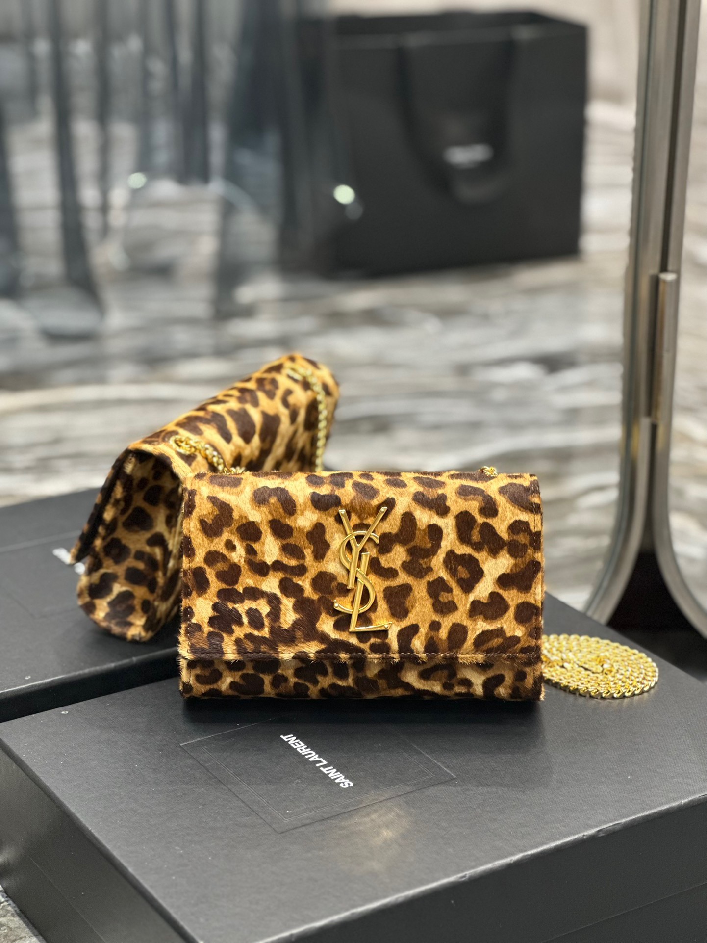 YSL Saint Laurent leopard print shoulder bag # 268785, cheap YSL Satchels, only $159!