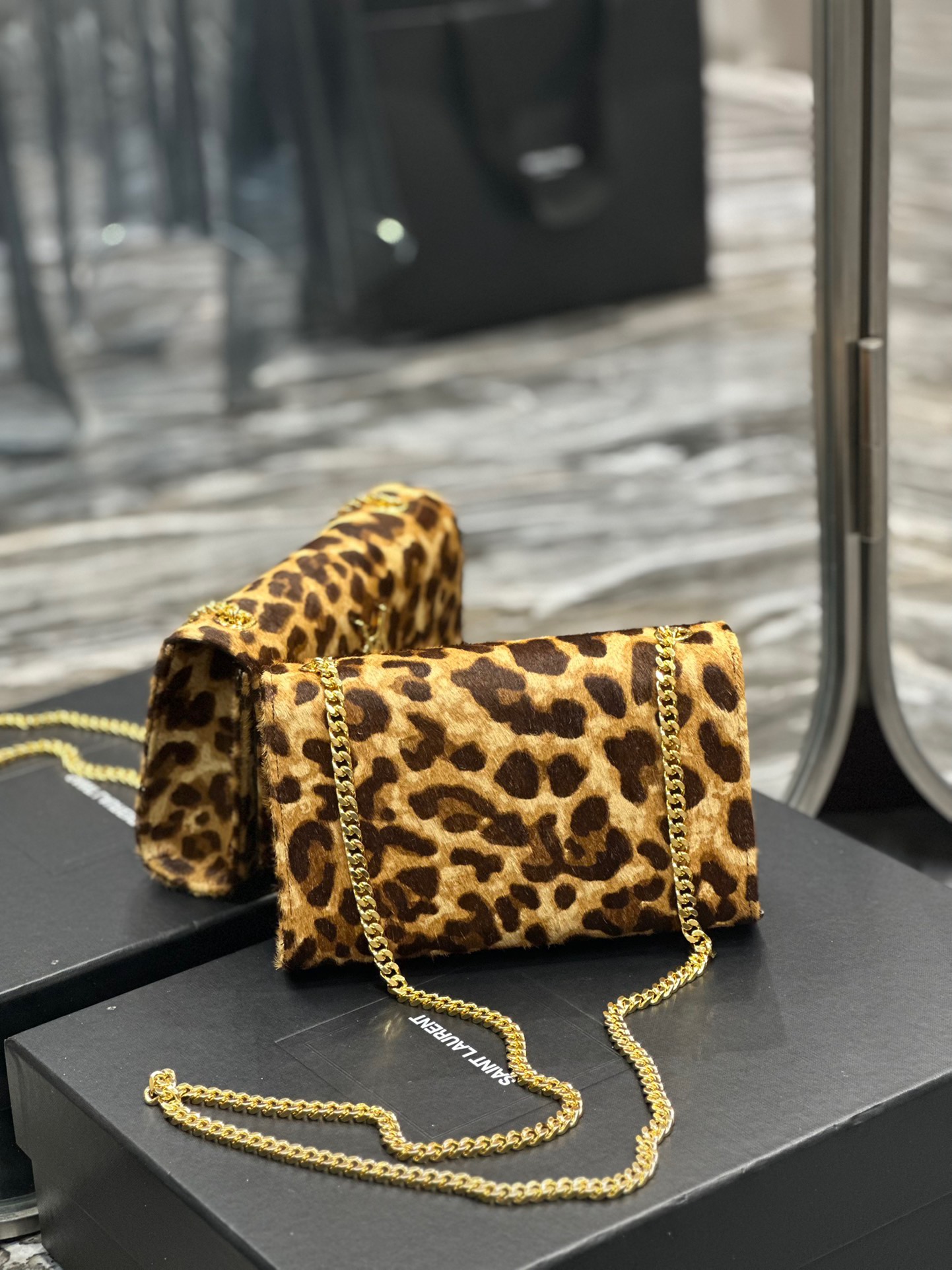 YSL Saint Laurent leopard print shoulder bag # 268785, cheap YSL Satchels, only $159!