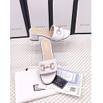 Gucci Leather Horsebit Slides For Women # 268990