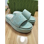 Gucci Logo Jaquared Canvas Slides Unisex # 269076, cheap For Women