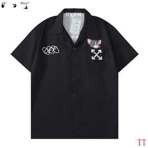 $27.00,Off White Short Sleeve Button up Shirt Unisex # 270724