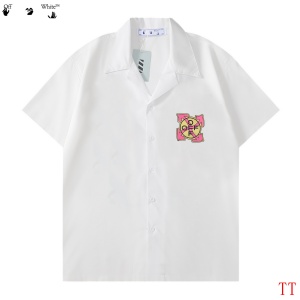 $27.00,Off White Short Sleeve Button up Shirt Unisex # 270725