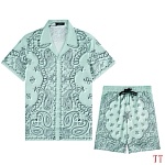 Amiri Short Sleeve Button up Shirt and Shorts Set # 270967, cheap Amiri Tracksuits