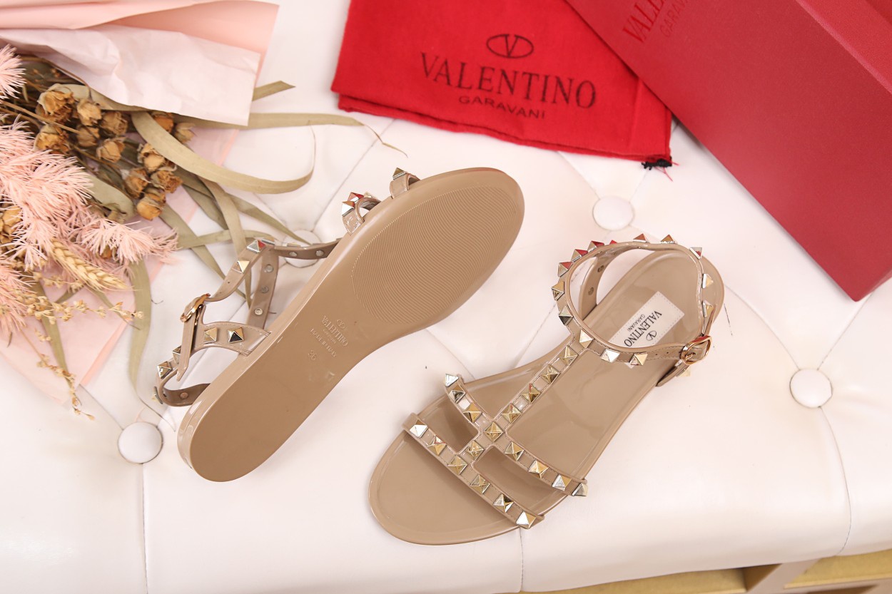 Valentino Jelly Garavani Rockstud Flat Gladiator Sandals # 271500, cheap Valentino Sandals, only $65!
