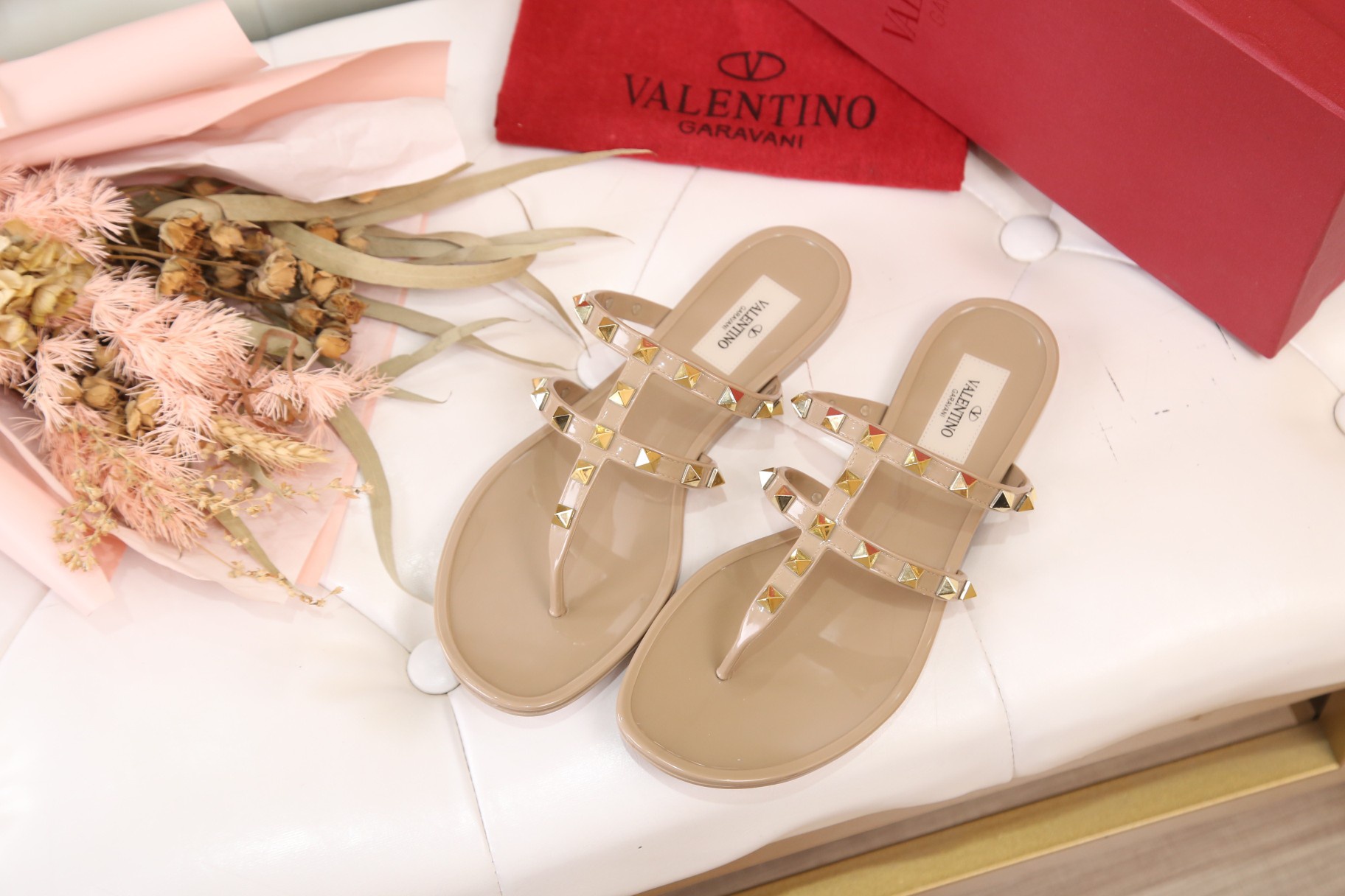 Valentino Jelly Garavani Rockstud Flat Sandals # 271502