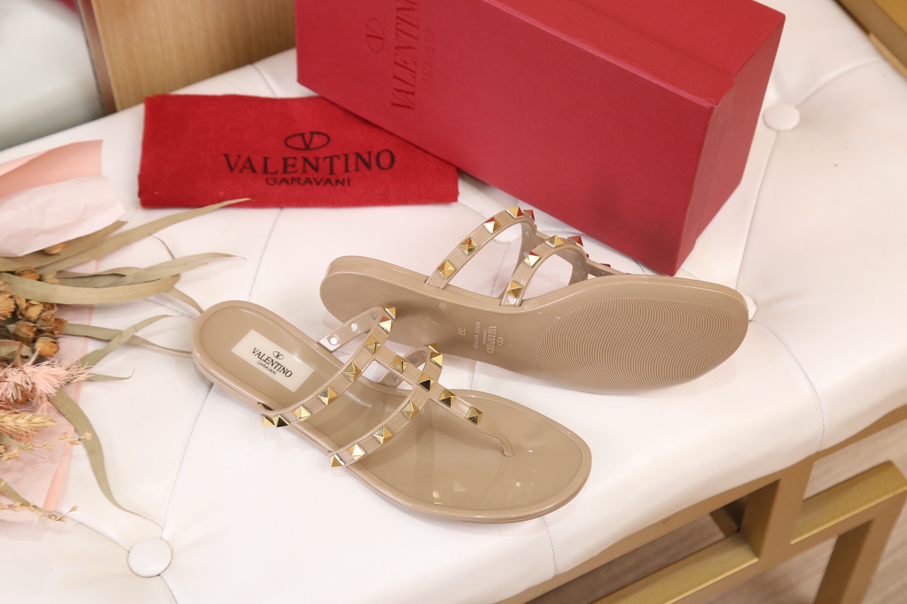 Valentino Jelly Garavani Rockstud Flat Sandals # 271502, cheap Valentino Sandals, only $65!