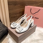 Miumiu Chunky Heel Slingback Pumps For Women # 271434, cheap Miumiu Dress Shoes