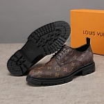 Louis Vuitton Monogram Print Lace Up Shoes For Men # 271516, cheap For Men