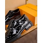 Louis Vuitton Monogram Print Lace Up Shoes For Men # 271524, cheap For Men