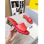 Fendi Cutout Metal Block Heel Padded Leather SandalsFor Women # 271600, cheap Fendi Slippers