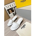 Fendi Cutout Metal Block Heel Padded Leather SandalsFor Women # 271601, cheap Fendi Slippers