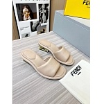 Fendi Cutout Metal Block Heel Padded Leather SandalsFor Women # 271604, cheap Fendi Slippers