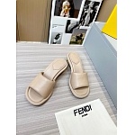 Fendi Cutout Metal Block Heel Padded Leather SandalsFor Women # 271604, cheap Fendi Slippers