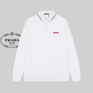 $45.00,Prada Long Sleeve Polo Shirts For Men # 272536
