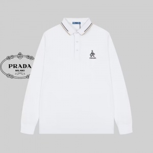 $45.00,Prada Long Sleeve Polo Shirts For Men # 272539
