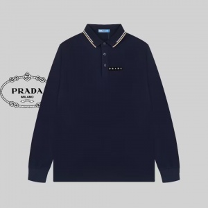 $45.00,Prada Long Sleeve Polo Shirts For Men # 272542