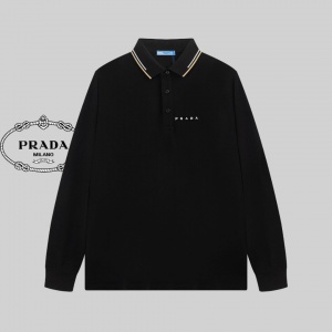 $45.00,Prada Long Sleeve Polo Shirts For Men # 272543