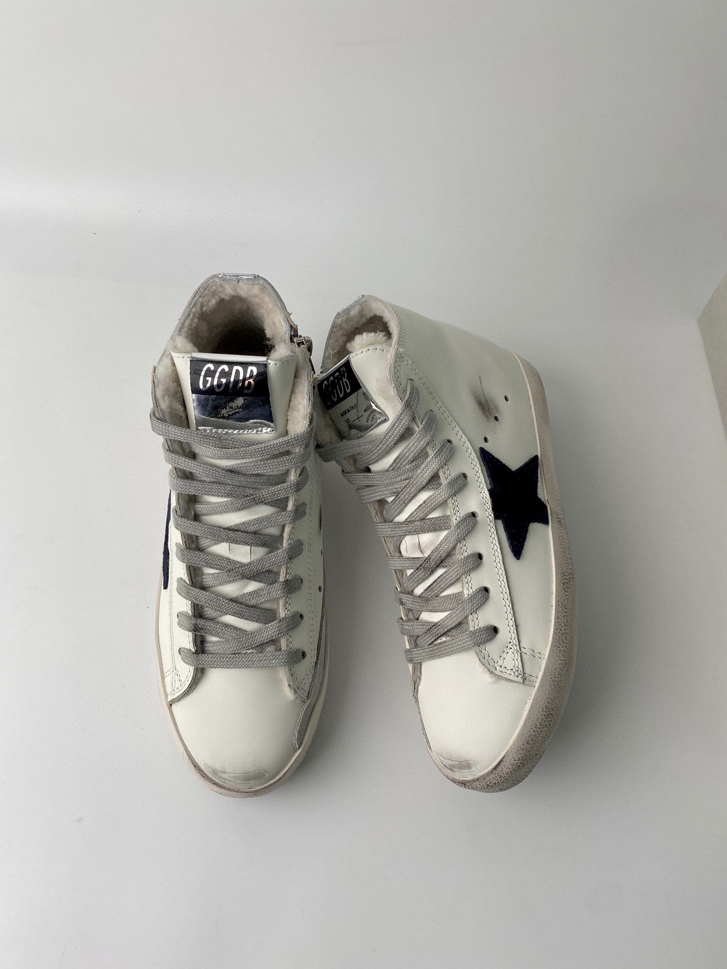 Golden Goose Francy in white suede with black leather star Fleece Lined Sneaker Unisex # 274271, cheap Golden Goose Sneaker, only $95!