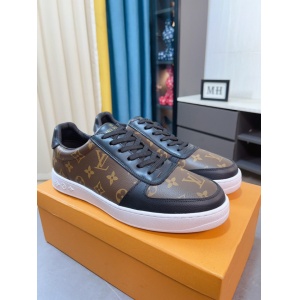 $89.00,Louis Vuitton Cowhide Leather Lace Up Sneakers For Men # 274592