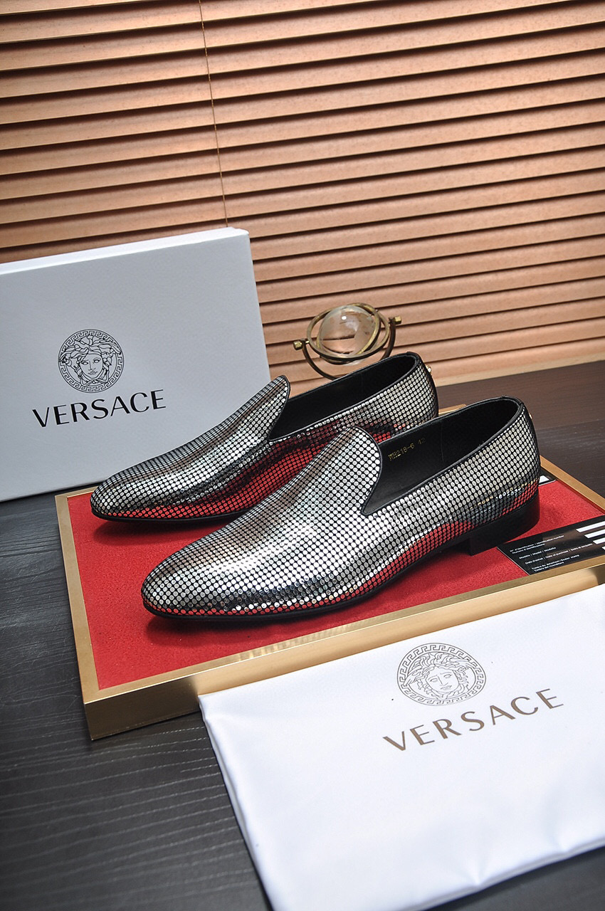 Versace Cowhide Leather Loafers For Men # 275031