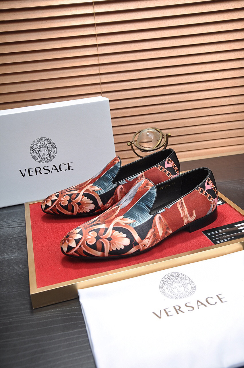Versace Cowhide Leather Loafers For Men # 275036