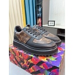 Louis Vuitton Cowhide Leather Lace Up Sneakers For Men # 274591