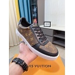 Louis Vuitton Cowhide Leather Lace Up Sneakers For Men # 274592, cheap For Men