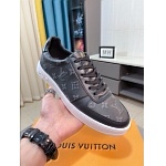 Louis Vuitton Cowhide Leather Lace Up Sneakers For Men # 274594, cheap For Men